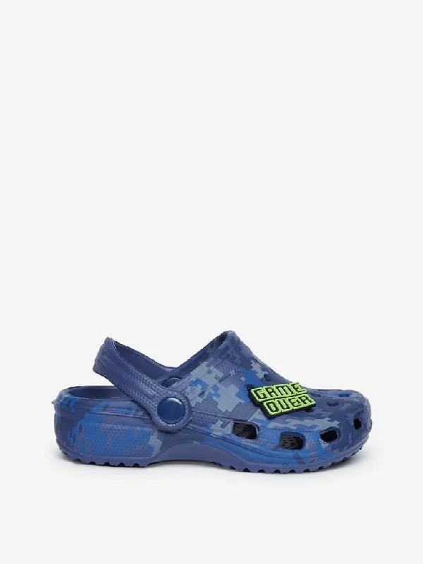 Yellow Kids Blue Game Themed Clogs