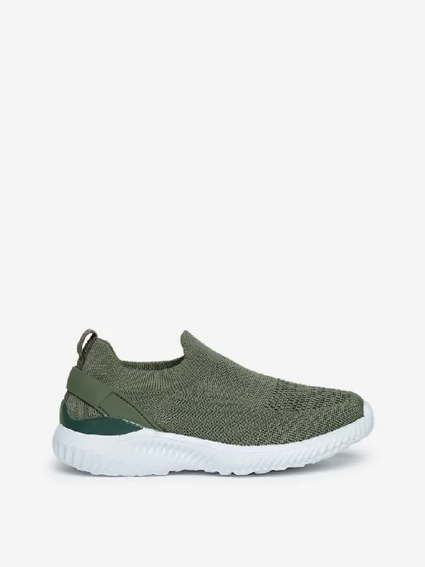 Yellow Kids Sage Knit Design Slip-On Sneakers