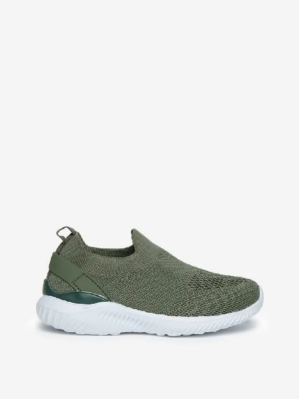 Yellow Kids Sage Knit Design Slip-On Sneakers