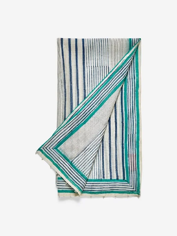 Zuba Blue Striped Stole